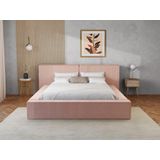 Bed met opbergruimte 180 x 200 cm - Ribfluweel - Roze - TIMANO van Pascal Morabito