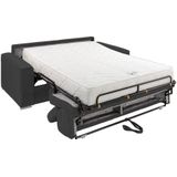 Express-driezitsslaapbank van grijs ribfluweel - Bed 140 cm - Matras 22 cm - VIZIR