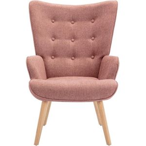 Fauteuil van roze stof VATELY