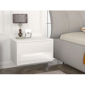 Vente-unique Set van 2 hangend nachtkastjes - 1 lade en 1 nis - Wit - RITAMI L 60 cm x H 35 cm x D 40 cm