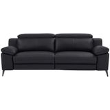 Zwarte driezits-relaxbank en relaxfauteuil MAROTI