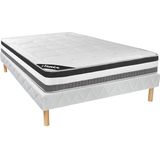 Boxspring + traagschuim matrasset - 28cm dik - 160 x 200 cm - LOUBIO