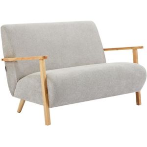 Vente-unique Tweezitsbank van grijze stof en hout JULOMO L 109 cm x H cm x D cm