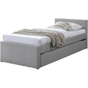 Vente-unique Bedframe stof grijs 90 x 190 cm DORITALO