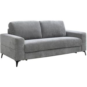 Vente-unique - Sofa 3-Sitzer - Mit Matratze - Stoff - Grau - dujarda.