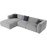 Vente-unique Hoekbank met hoek links van grijze stof TANCAVO L 307 cm x H 72 cm x D 178 cm