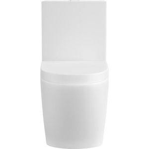 Hangend toilet van mat wit keramiek - Verticale afvoer - NAGILAM