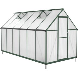 Tuinkas van polycarbonaat en aluminium - 6 m² - Groen - ASTELIA