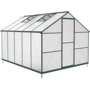 Tuinkas van polycarbonaat en aluminium - 7,48 m² - Groen - ASTELIA