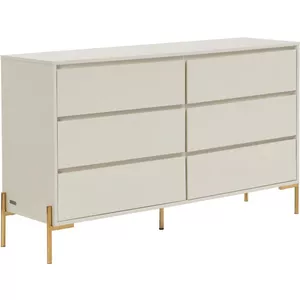 Rebecca Mobili Commode de Salon, 4 tiroirs, MDF, Brun, Style Moderne