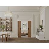 Vente-unique - SANDORA - Dubbele Schuifdeur - Donker Naturelkleurig Hout - 2 x H205 x L93 cm