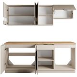 CARMEO Complete Keuken - Beige en Natuurlijk - 6 Meubels - 200 cm