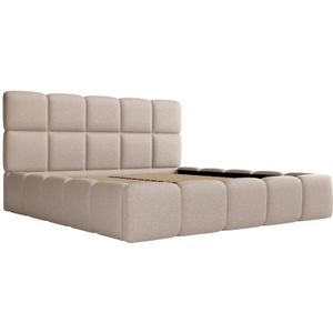 Bett mit Bettkasten - 160 x 200 cm - Melierter Stoff - Beige - damado von Pascal Morabito