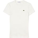 Lacoste - Slim Fit Ribgebreide T-shirt - Wit - Katoen