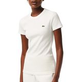 Lacoste - Slim Fit Ribgebreide T-shirt - Wit - Katoen