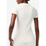 Lacoste - Slim Fit Ribgebreide T-shirt - Wit - Katoen