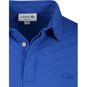 Lacoste poloshirt normale fit blauw effen katoen 3 knoops