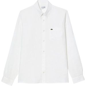 Lacoste - Linnen Shirt - Wit - 100% Linnen - Lange Mouwen