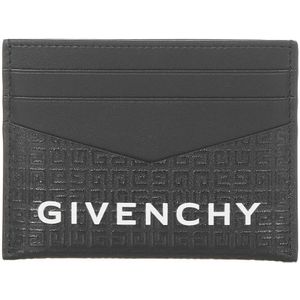 Givenchy, Zwarte portemonnee met handtekeningprint en 4G-motief Zwart, Heren, Maat:ONE Size