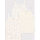 Petit Bateau - Set van 3 Meisjeshemdjes - Katoen - Met Bandjes en Hartjes