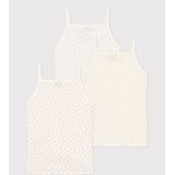 Petit Bateau - Set van 3 Meisjeshemdjes - Katoen - Met Bandjes en Hartjes