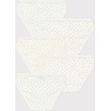 Petit Bateau - Set van 5 Slipjes - Wit - Bedrukt - Biologisch Katoen