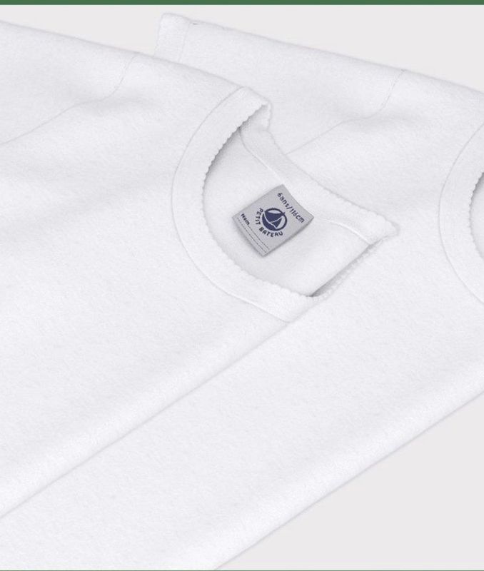 PETIT BATEAU - Set van 2 Onderhemdjes - Wit - Katoen