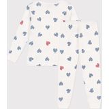 Petit Bateau Katoenen kinderpyjama met lange mouw en hartjesprint