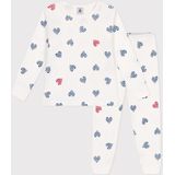 Petit Bateau Katoenen kinderpyjama met lange mouw en hartjesprint