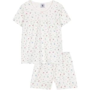 Petit Bateau Pyjacourt voor meisjes en jongens, Wit/Veelkleurig., 5 Jaar