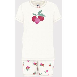 Petit Bateau - Katoenen Pyjama met Short - Fruitprint - Wit - Multicolour