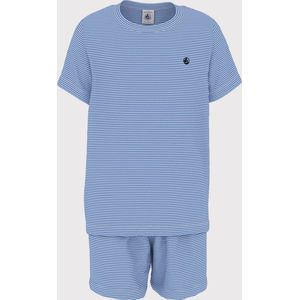 PETIT BATEAU - Kort Pyjama - Blauw - 1x1 Rib - Voor Kinderen