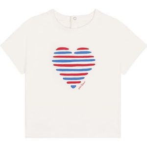 Petit Bateau Baby meisjes T-shirt met korte mouwen, wit/meerkleurig., 3 Maanden