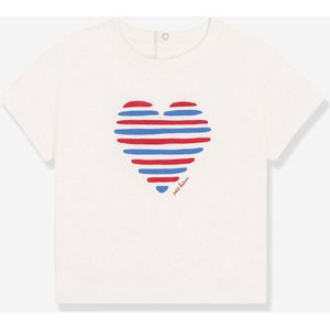 Petit Bateau Baby meisjes T-shirt met korte mouwen, wit/meerkleurig., 6 Maanden