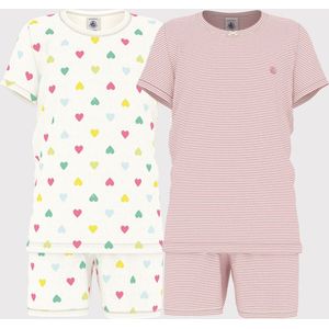 Petit Bateau - Korte Pyjama's - Wit - Set van 2