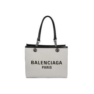 Balenciaga Beige Shopping Tote met Oudzilveren Afwerkingen , Beige , Dames , Maat: ONE Size