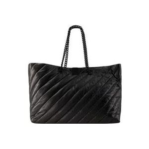 Balenciaga, Tassen, Dames, Zwart, ONE Size, Leer, Quilted Crushed Calf Tote Tas