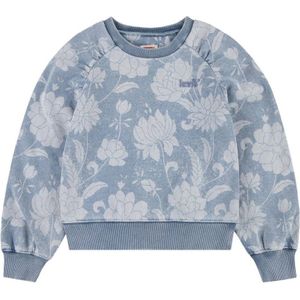 LEVI'S® KIDS Sweatshirt - Blauw - Katoen - Discharge Meet&Greet Design