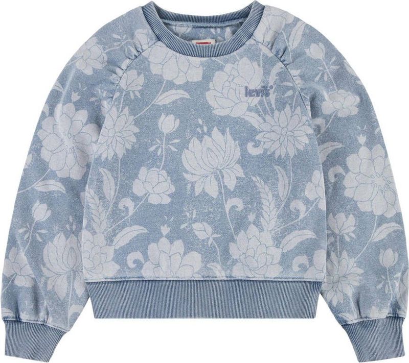 LEVI'S® KIDS Sweatshirt - Blauw - Katoen - Discharge Meet&Greet Design