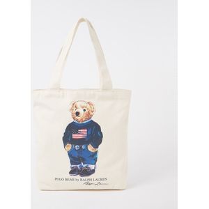 Ralph Lauren Bear shopper van canvas met logo