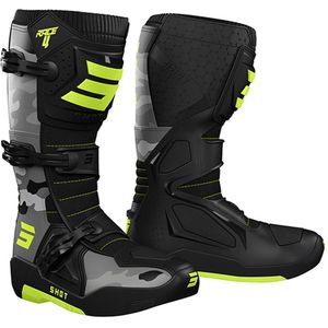 Shot - Race 4 - Motorcross Laarzen - Zwart - Kunststof
