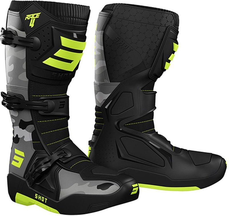 Shot - Race 4 - Motorcross Laarzen - Zwart - Kunststof