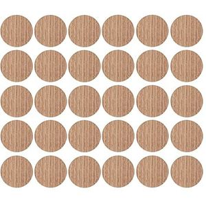 30 x afdekkingen voor schroeven, zelfklevend, diameter 20 mm, gat, meubels, tafel, stoel, huis, eikenhout, licht