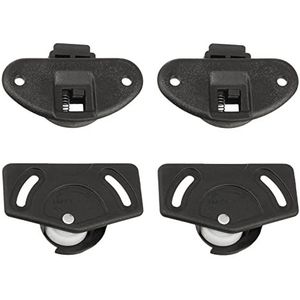 cyclingcolors 2 x complete set voor schuifdeur, frame en geleiding van kunststof, rolrail, accessoires voor schuifdeur, zwart
