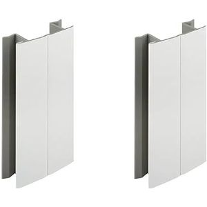 cyclingcolors 2 x connectoren voor plint, 120 mm, glanzend wit, keuken, hoek, sokkelplaat, sokkelhoek, keukensokkel, binnenhoeken, buitenhoeken, meubels
