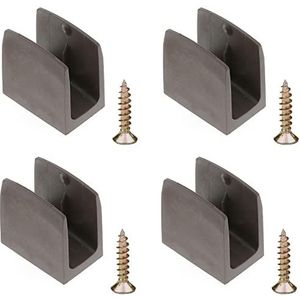 cyclingcolors 4 x clips, voor slinger, rolluiken, bruin, houder, geleiding, handgreep, kunststof, 15 mm - 18 mm, universeel raam, muur om vast te schroeven, 4 stuks