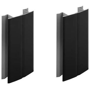 cyclingcolors 2 x connectoren voor plint 120 mm mat zwart keuken hoek sokkelhoek keukensokkel binnenhoeken buitenhoeken meubels