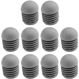 cyclingcolors 10 stuks lamellenstoppen met ronde kogelkop, antislip, voor ronde buis, kunststof eindkappen, grijs, 30 mm