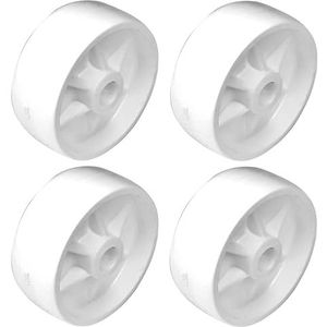 cyclingcolors Set van 4 kunststof wielen - 38 mm - Wit - Voor meubels, bed, schuifdeur, deur, lade, kast