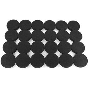 cyclingcolors 48 x viltdoppen voor stoelen, zelfklevend, rond, 25 mm, dikte 5 mm, professionele meubelstoelen, antislip, parket, zwart